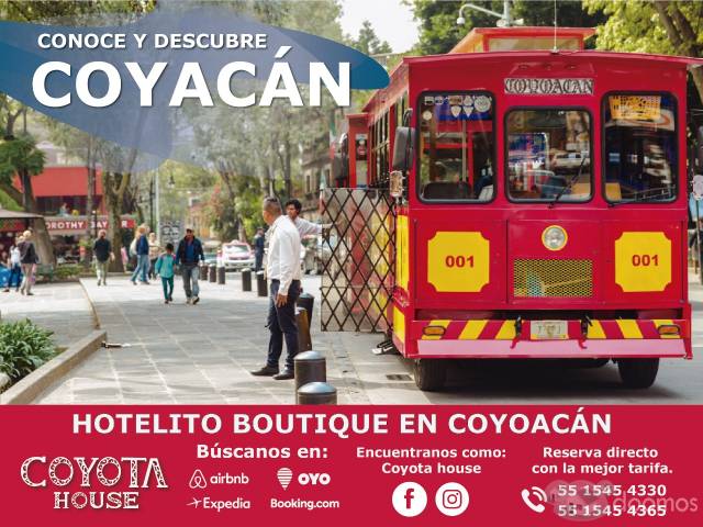 Hermosas suites amuebladas en Coyoacán