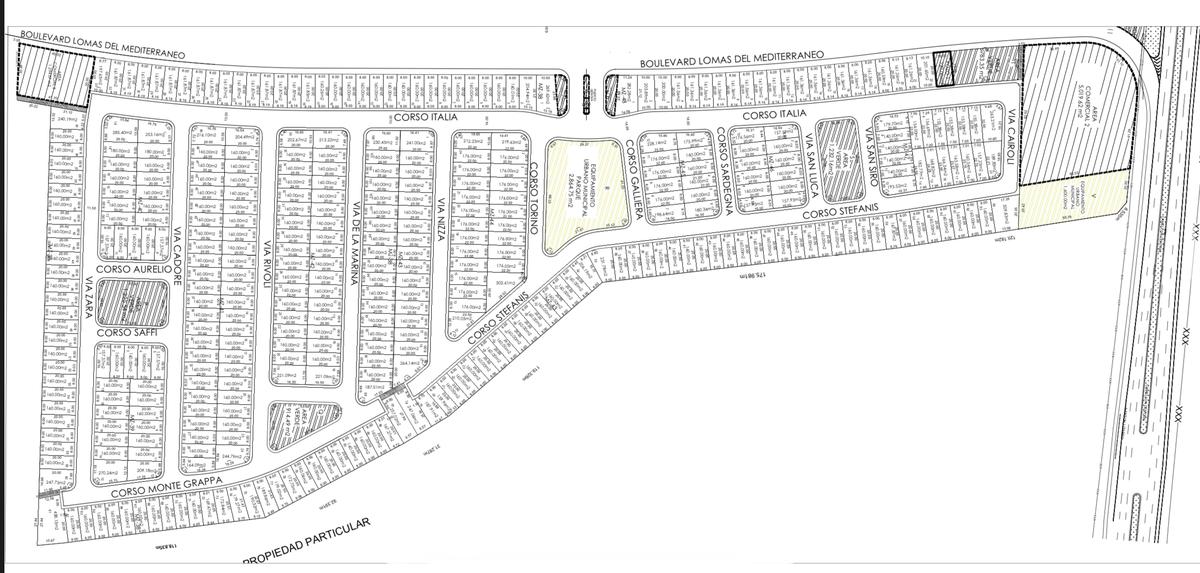 LOMAS DEL MEDITERRANEO, Terreno en VENTA  frente área verde o en esquina