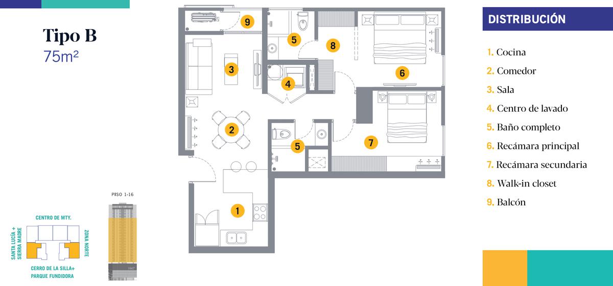 Departamento en VENTA Zona centro 1 recmara Monterrey H47