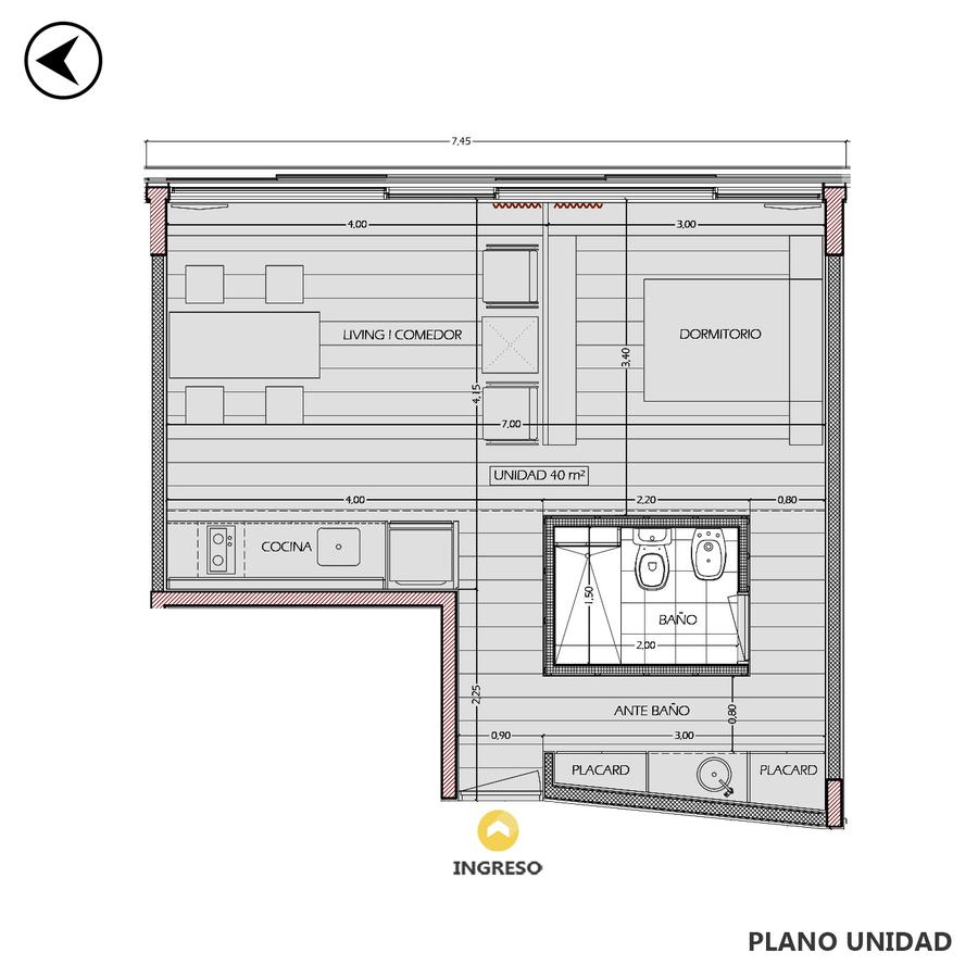 Monoambiente divisible en venta. Diseño moderno  - Aldea Fisherton