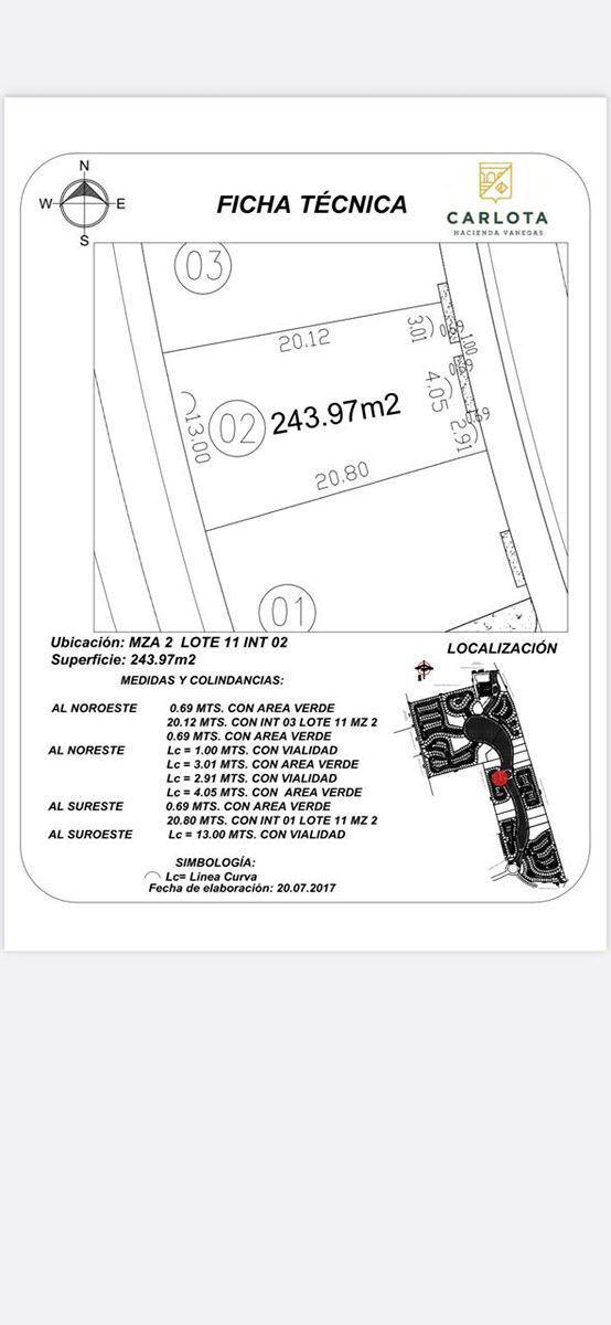 Venta de Terreno en Hacienda Carlota de 243.97 m2, GRAN UBICACIÓN !!