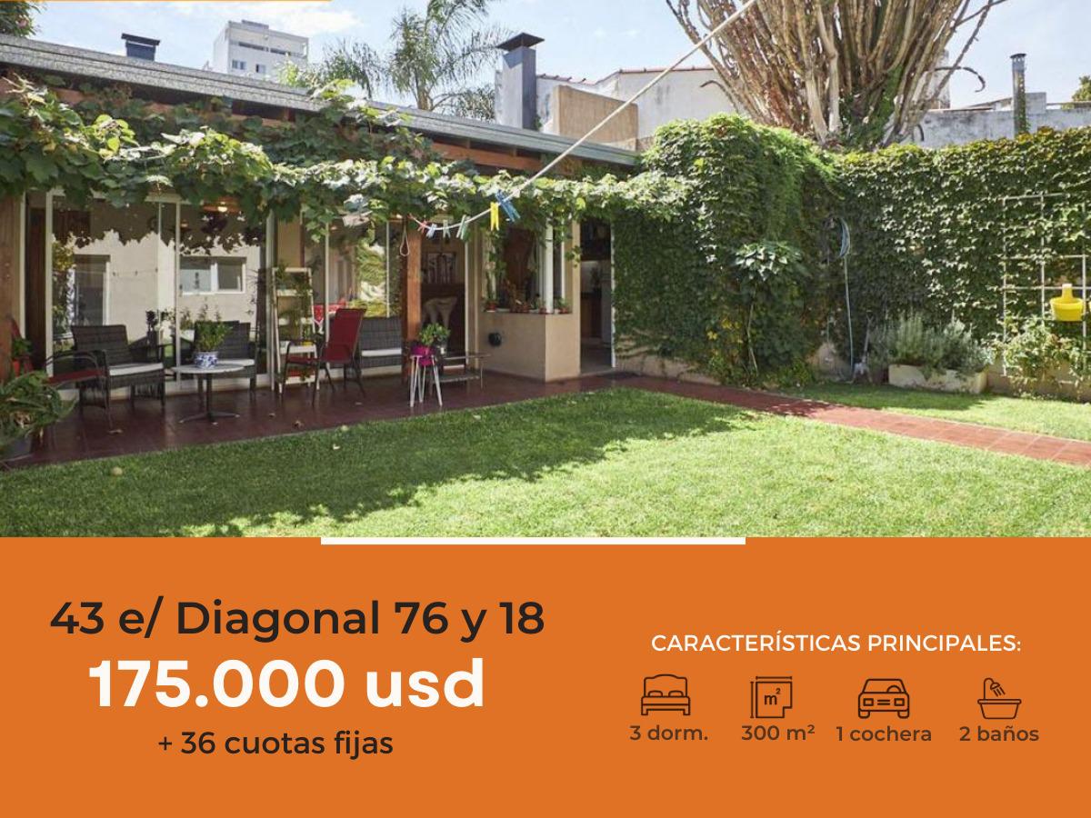 Casa en venta - 3 dormitorios 2 baños - Cochera - 205mts2 - La Plata FINANCIADO