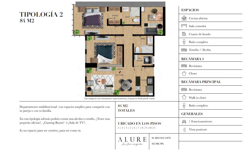 Departamento en Venta en San Jose Insurgentes Alure (m2d2940)