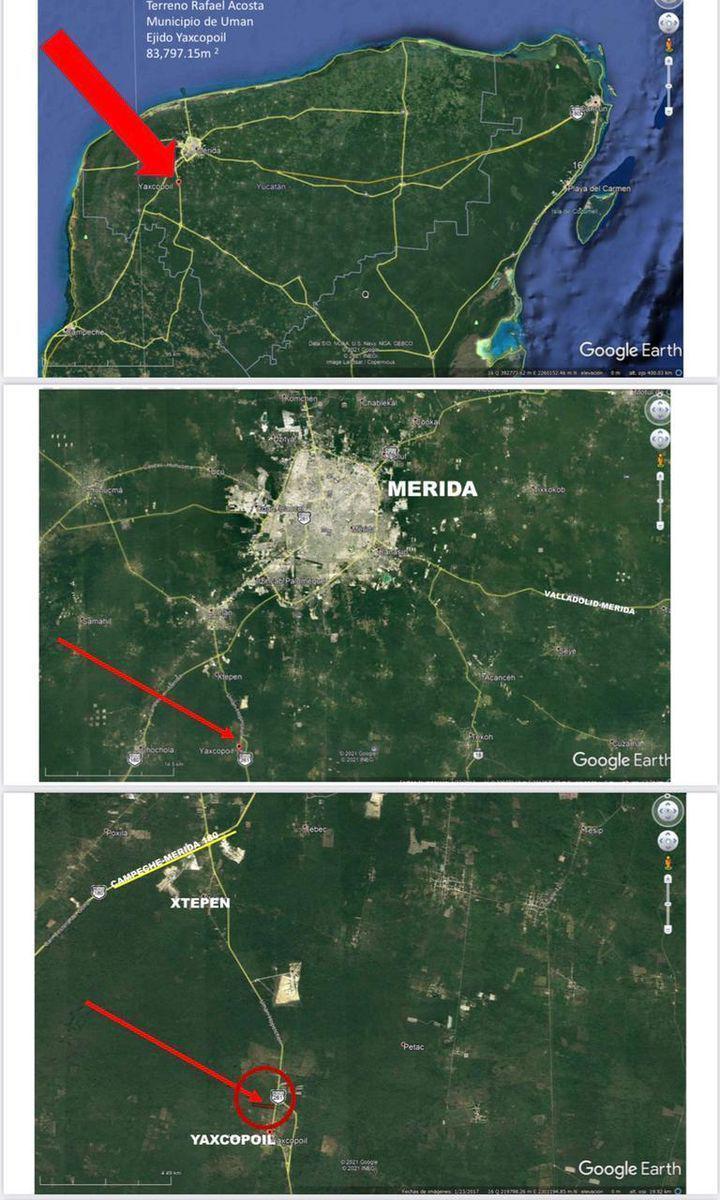 Venta de Terreno en Yaxcopoil sobre Carretera Federal.