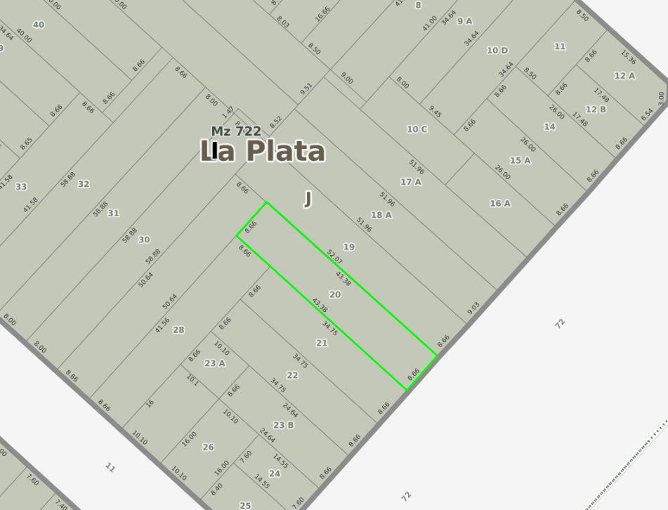 Terreno en venta La Plata calle 72 e/ 10 y 11 Dacal Bienes Raices