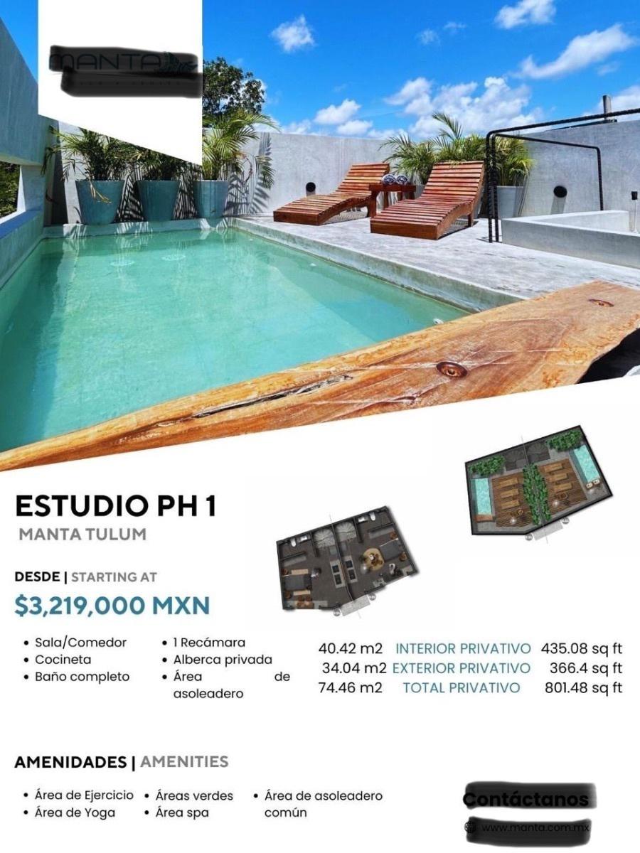 Departamento tipo estudio en La Veleta, Tulum