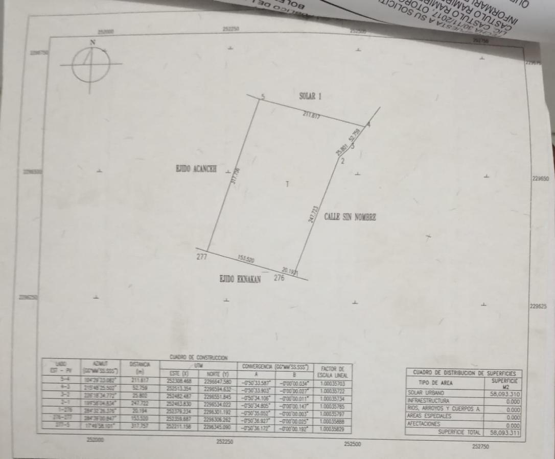 5.8 Hectareas en la ruta de los Cenotes de Cuzama