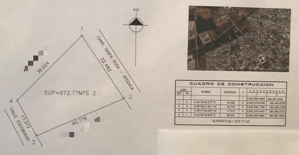 TERRENO EN VENTA DE 2232 METROS COMERCIAL FRENTE AVENIDA SANTA ROSA APODACA NUEVO LEON