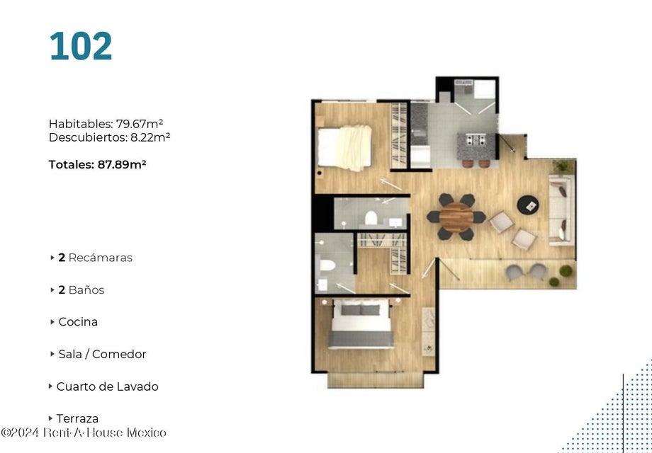 Departamento en Venta en Coyoacan ,Insurgentes Cuicuilco AF 25-205.