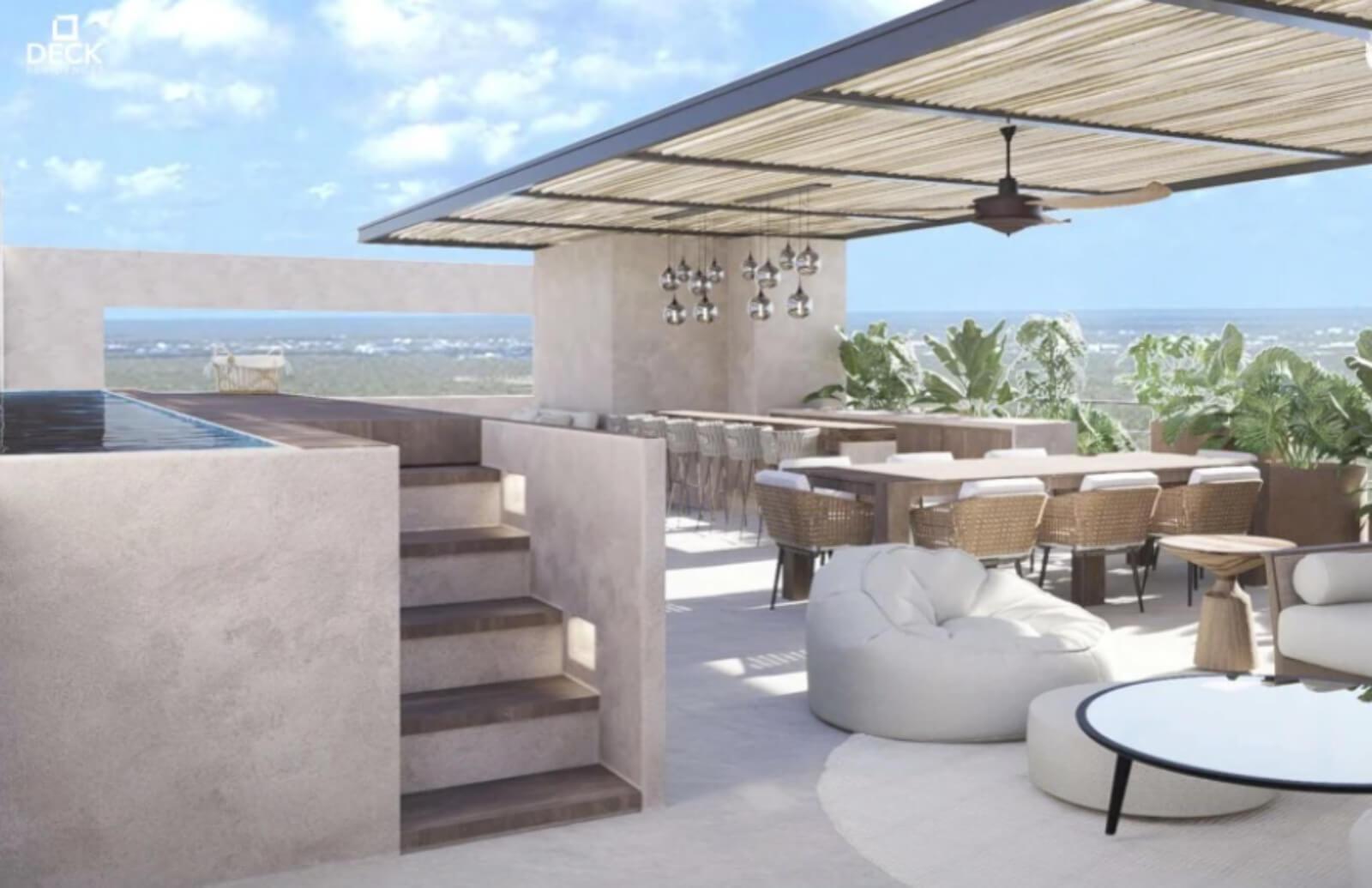 Apartamento frente al mar con rooftop y alberca privada, venta en Cozumel