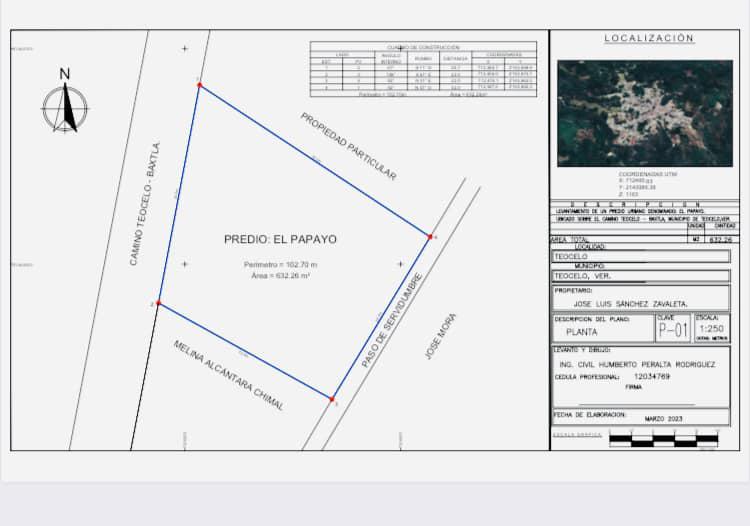 Terreno en Rancho o rancheria Baxtla