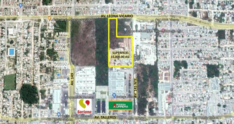 Terreno en venta Av. Leona Vicario, Cancún Quintana Roo. HCS1310