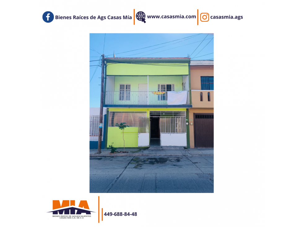 CASA EN VENTA AL SUR DE AGUASCALIENTES (MORELOS)(MA)