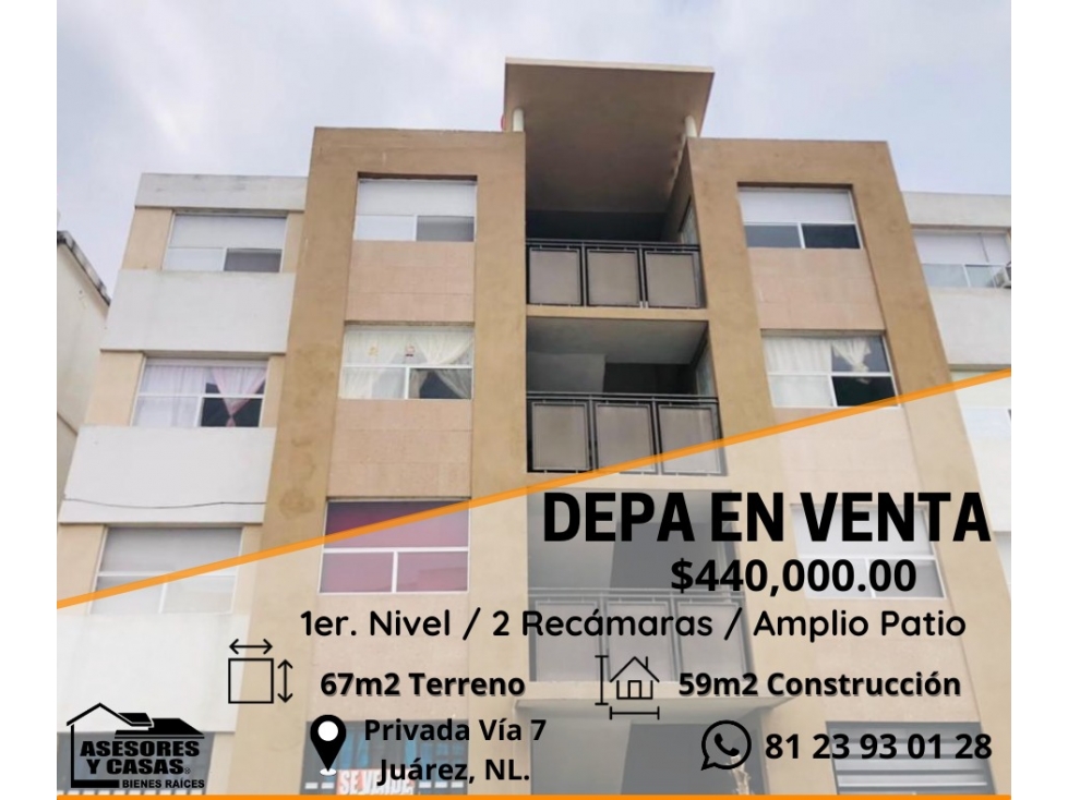 DEPARTAMENTO PLANTA BAJA PRIVADA VIA SIETE, JUAREZ