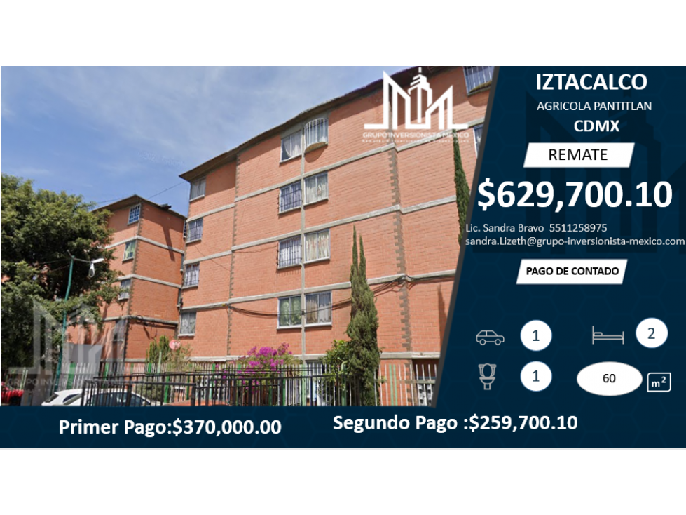 REMATE!! $ $643,309 OPORTUNIDAD DE DEPA EN IZTACALCO